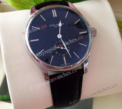 Fake Patek Philippe Watches For Sale - Black Leather Strap Men Watch
